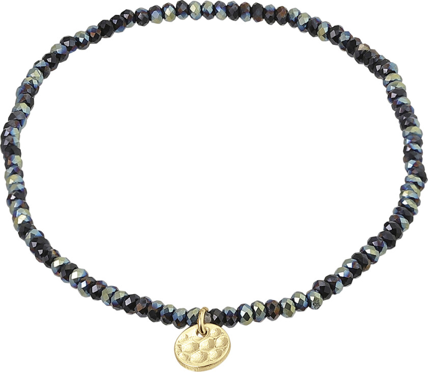 Armbånd : Indie_PI : Guldbelagt : G - Kjedearmbånd Med Anheng Lycra