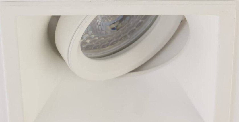 Innfellingslampe Slim Trim Square, hvit, 9 x 9 cm, aluminium, GU10