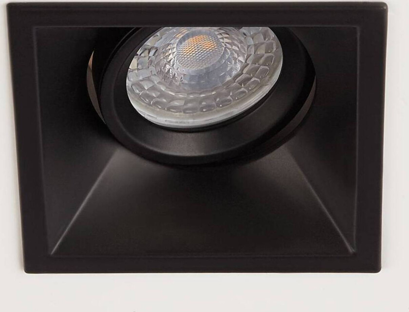 Innfellingslampe Slim Trim Square, svart, 9 x 9 cm, aluminium, GU10