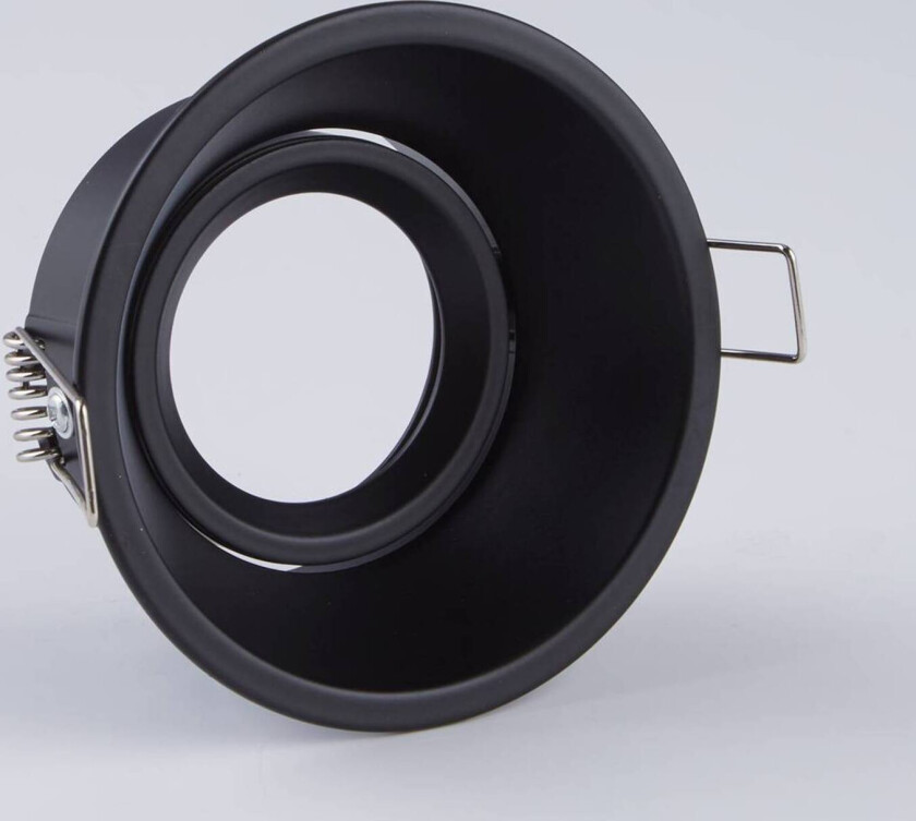 Innfellingslampe Slim Trim, svart, Ø 9,4 cm, IP20, aluminium, GU10