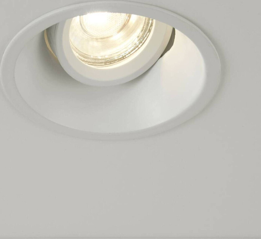 Innfellingslampe Slim Trim, hvit, Ø 9,4 cm, IP20, aluminium, GU10