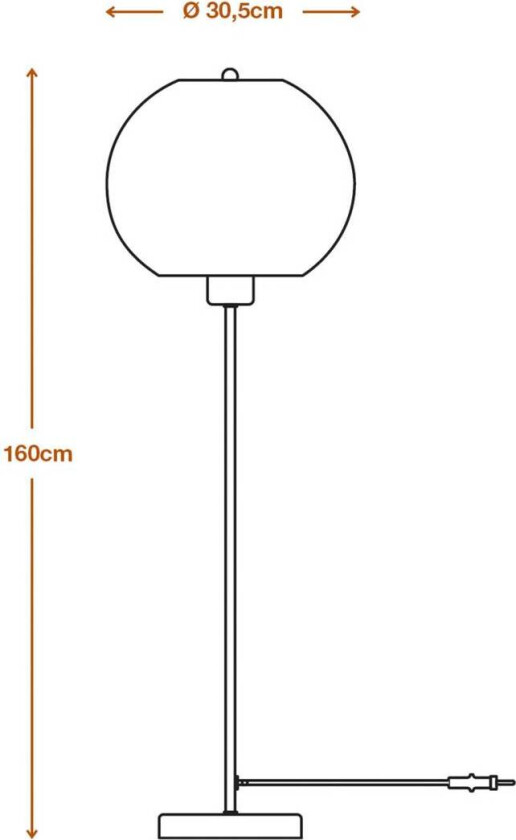 gulvlampe Ball høyde 116 cm, brun, bølgepapp, E27