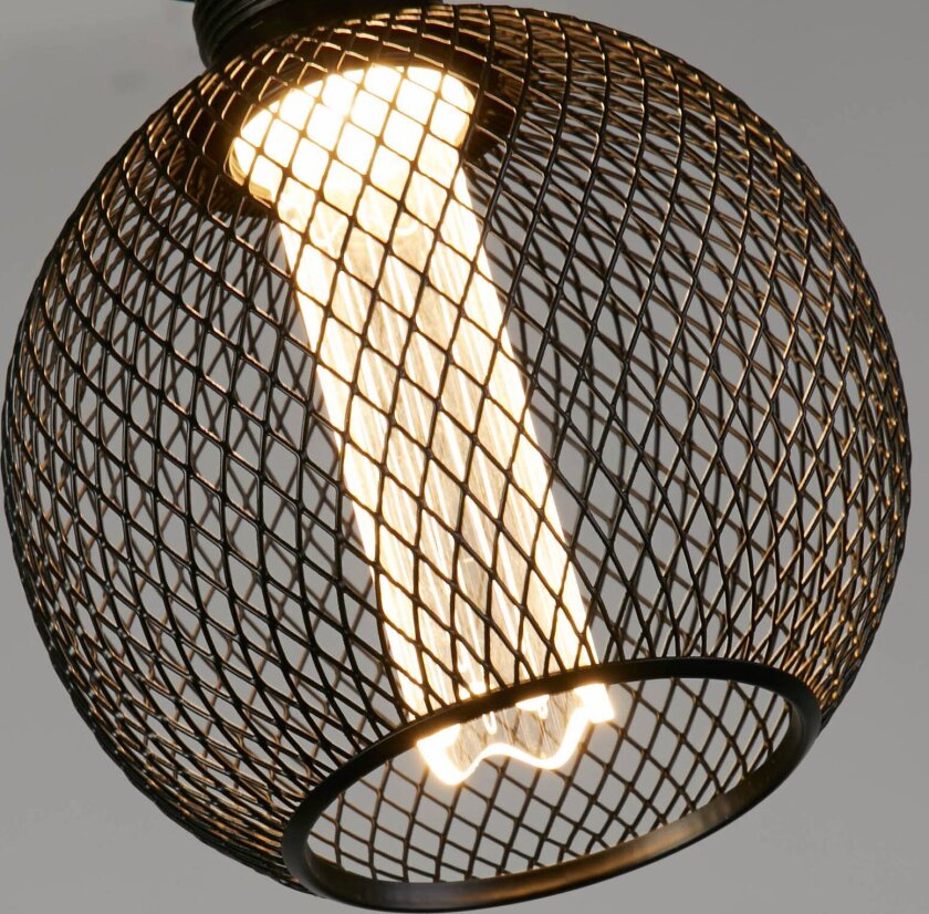 LED Deco-pære Wire Globe E27 4,5W 2.700K svart Mesh
