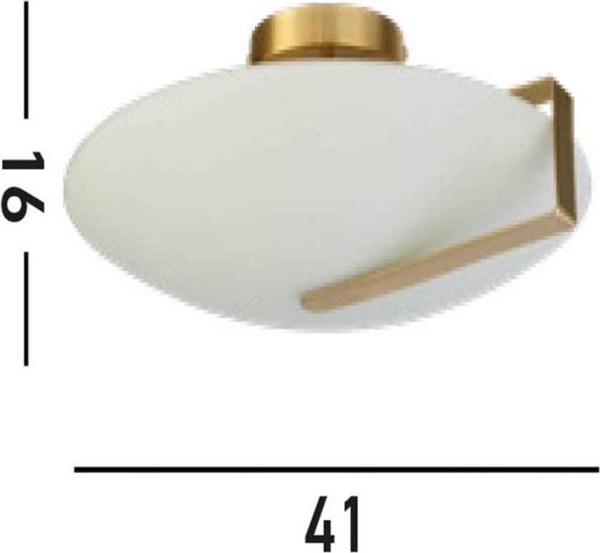 Sundial taklampe, gull/opalhvit, stål, glass, E27