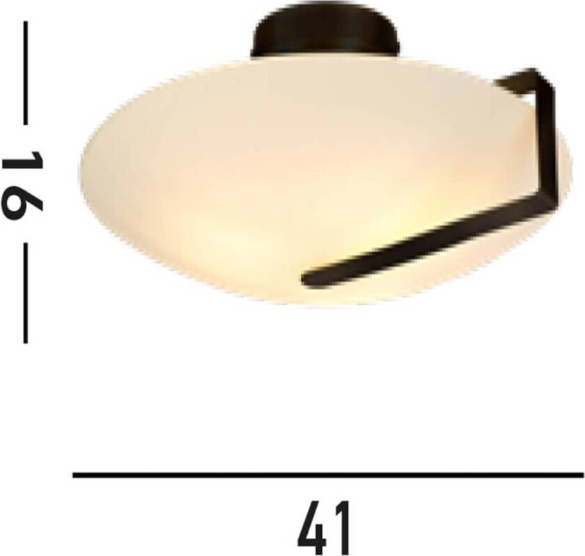 Sundial taklampe, svart/opalhvit, stål, glass, E27