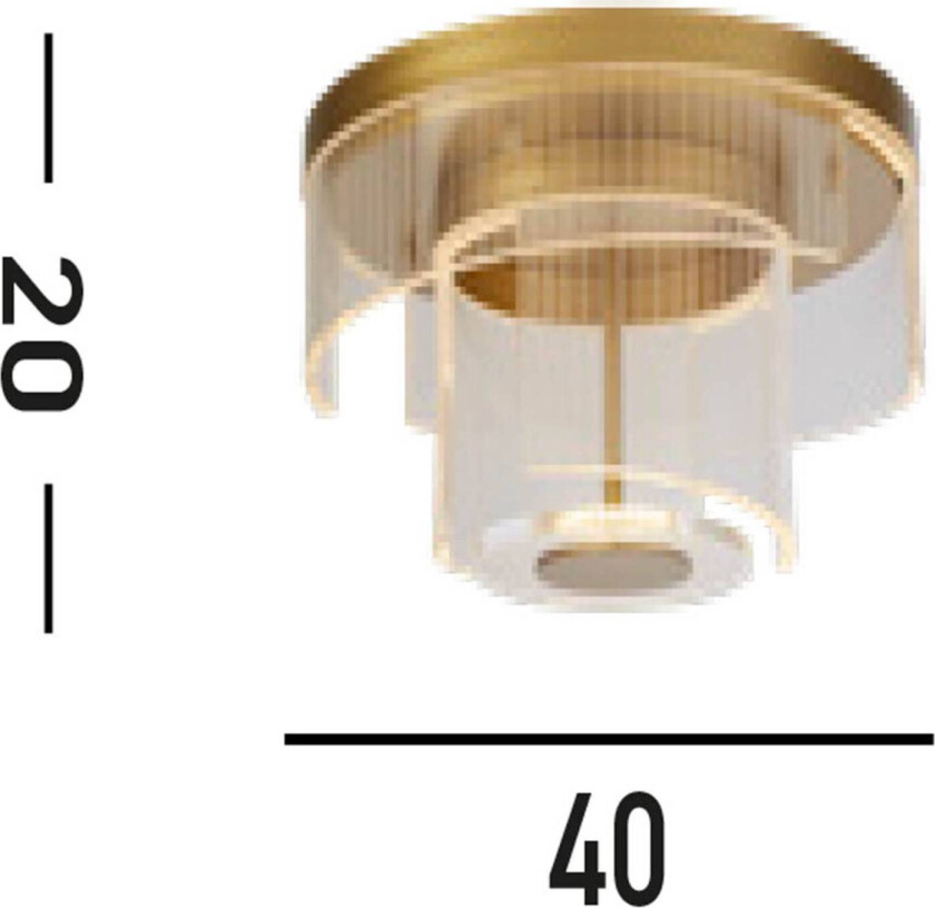 Deco LED-taklampe, gullfarget, stål, akryl