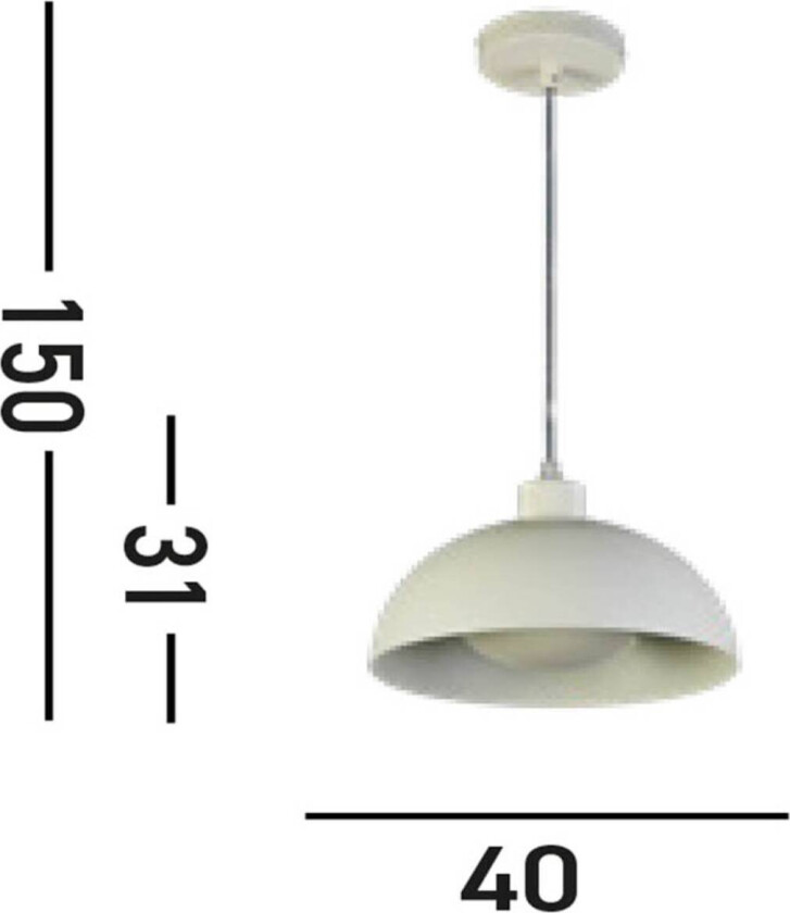 Mars hengende armatur, kremfarget, Ø 40 cm, stål