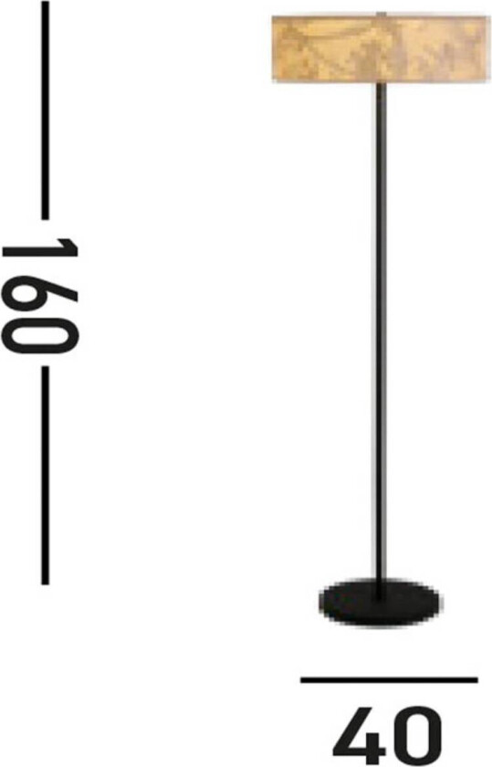 Isla gulvlampe, Ø 40 cm, brun, beige, bambus, stål