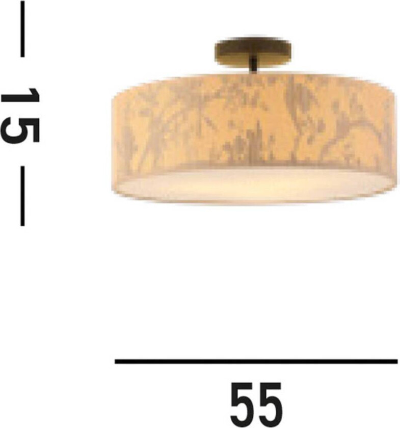 Isla taklampe, Ø 55 cm, brun, beige, bambus, stål
