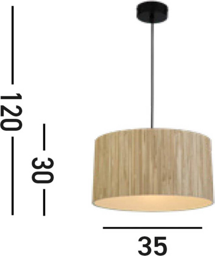 Meadow hengelampe, brun, svart, naturfiber, stål