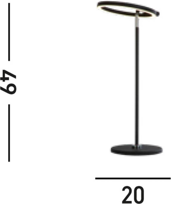 Space LED-bordlampe, svart, metall