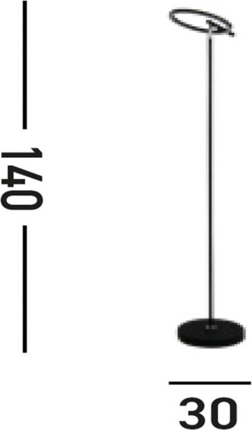 Space LED-gulvlampe, svart, metall