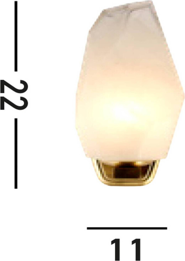 Rocky vegglampe, 1 lyskilde, messingfarget, stål, glass, IP44