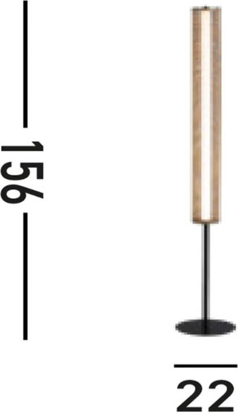 Thread LED-gulvlampe, gullfarget, 3-trinns dimbar, stål