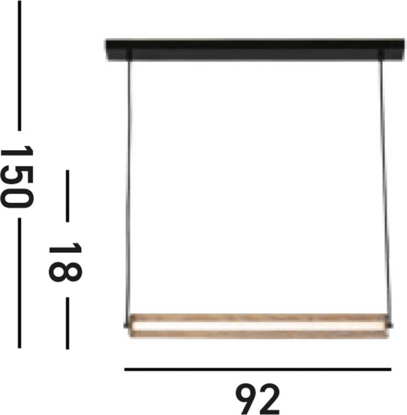 Thread LED-hengelampe, gullfarget, 3-trinns dimbar, stål