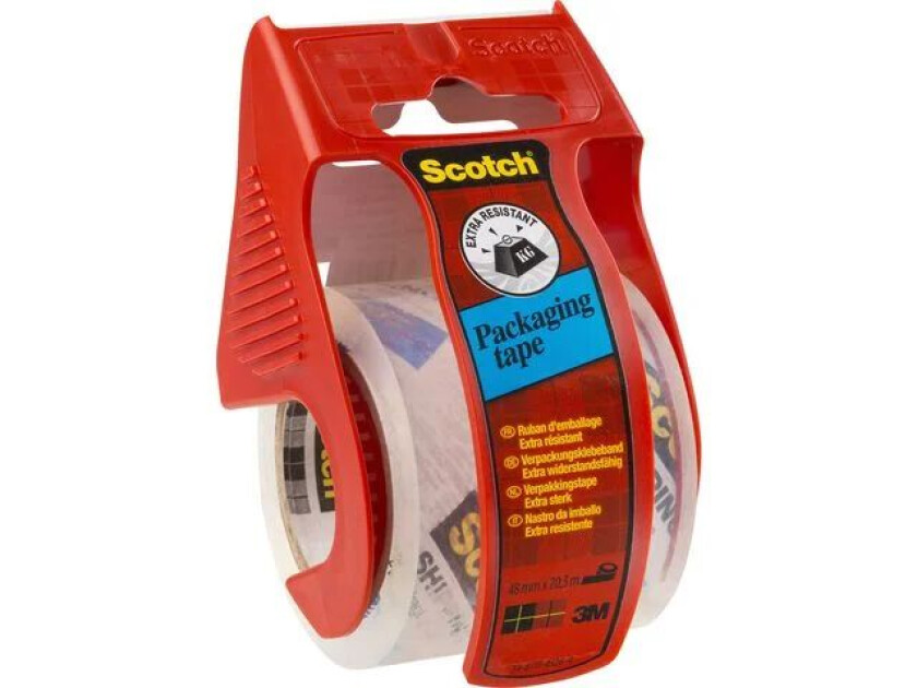 Pakketape 50mmx20m med disp. klar