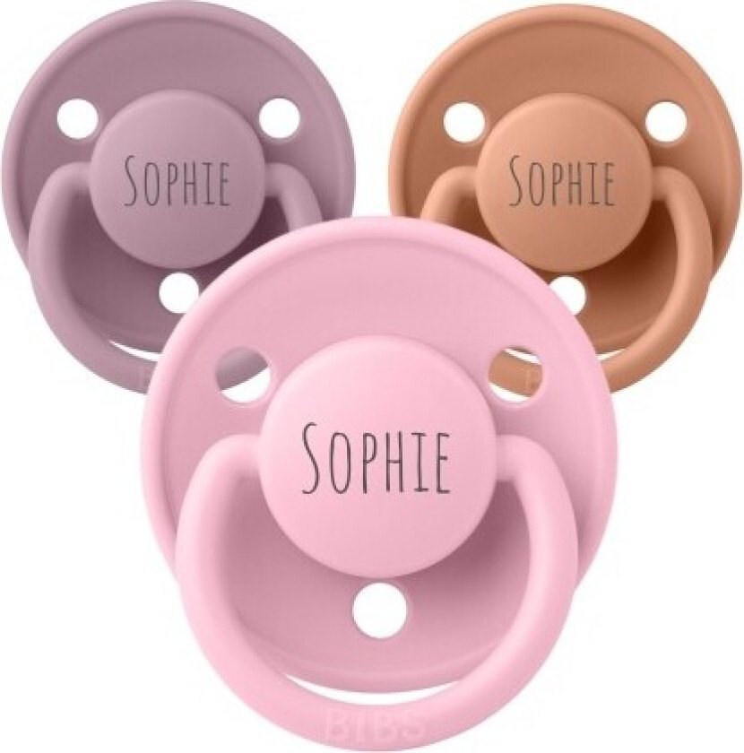 Bibs De Lux, Str. 1 (0-6 Md.), Rund - Lateks, Smokker Med Navn