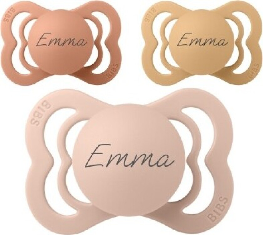 Bilde av Bibs Supreme, Str. 1 (0-6 Md.), Symmetrisk - Silikon, Smokker Med Navn