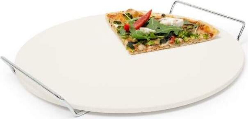 Rund pizzastein med holder