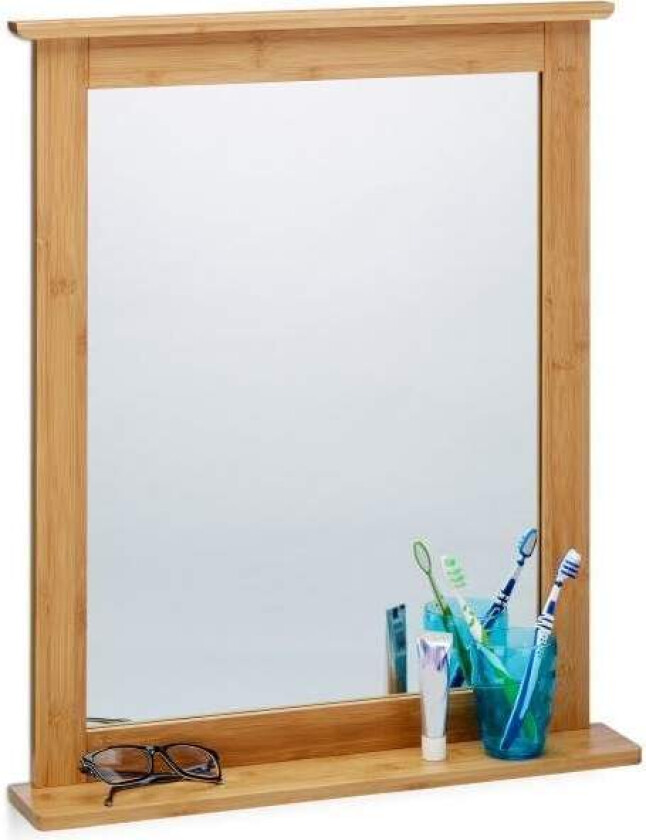 Bambusspeil med hylle