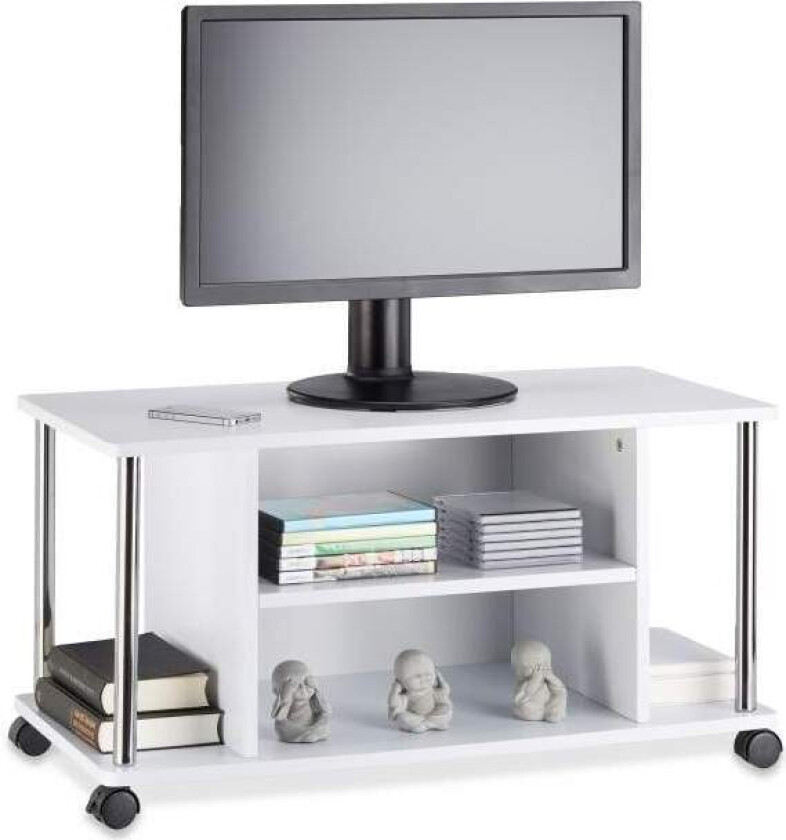 TV-bord hvit med hjul