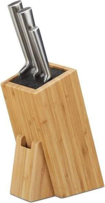 Bambus knivblokk med sugerør