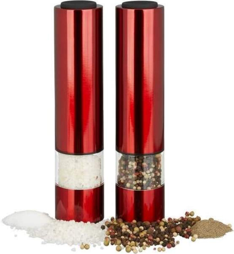 Elektrisk pepperkvern Sett med 2 røde