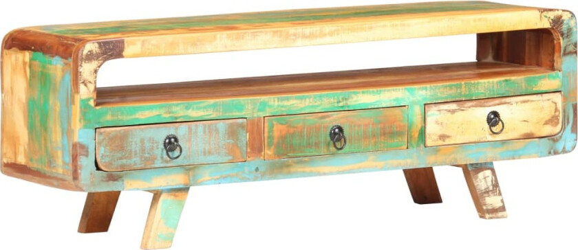 TV-benk 117x30x41 cm gjenvunnet heltre