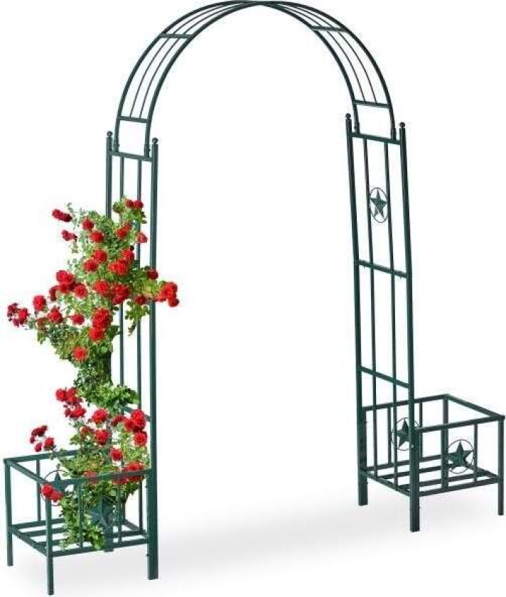 Rosebue med plantekasser