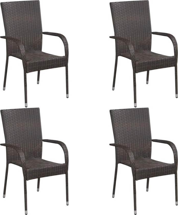 Stablestoler 4 stk polyrotting brun