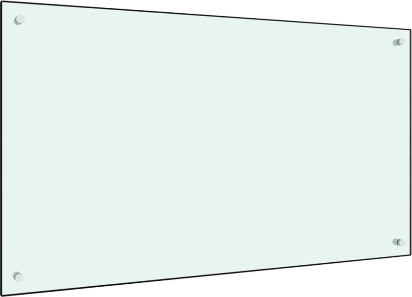 Kjøkkenplate hvit 100x60 cm herdet glass