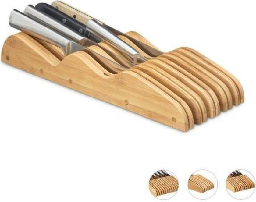 Knivblokk i bambus til boks