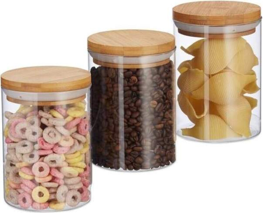 3 oppbevaringsglass 600 ml