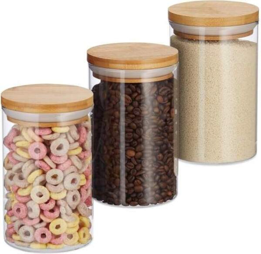 3 oppbevaringsglass 800 ml