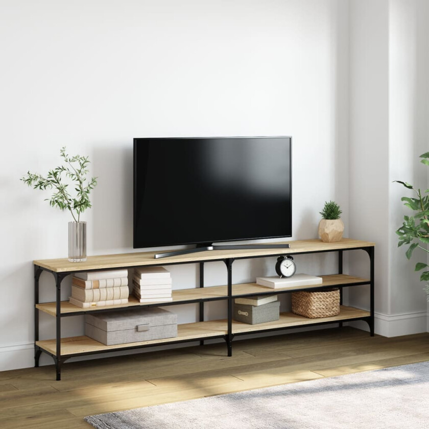 TV-benk sonoma eik 180x30x50 cm konstruert tre og metall