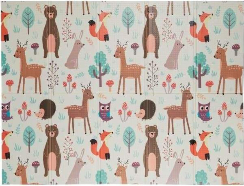 Sammenleggbar lekematte med skogsdyr