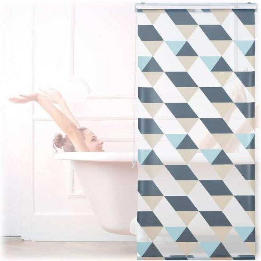 Bilde av Rullegardin for dusj med geometrisk design