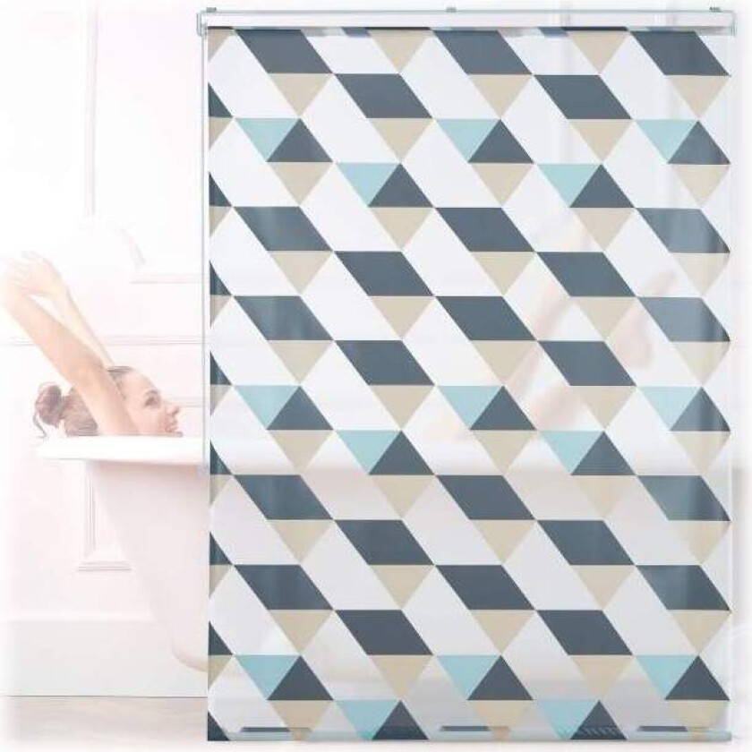 Rullegardin for dusj med geometrisk design