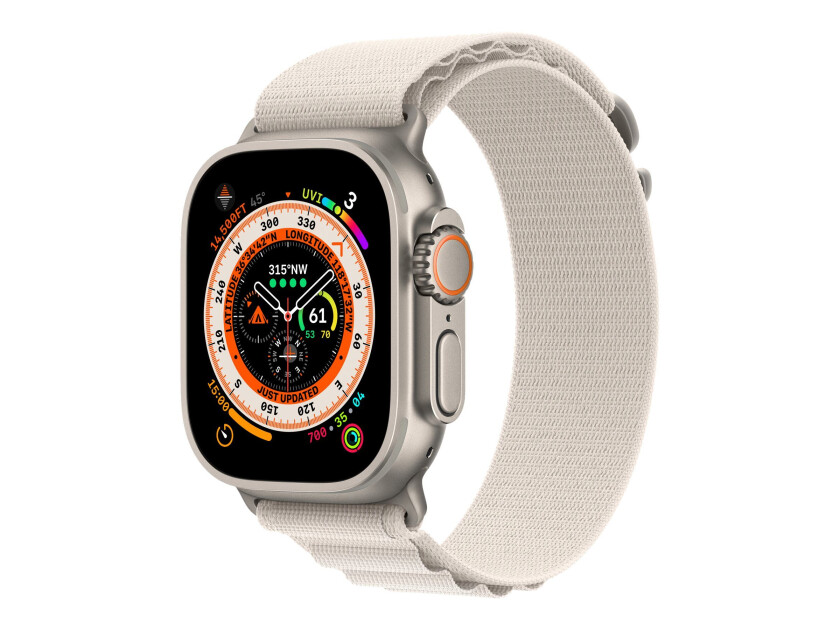 Watch Ultra GPS + Cellular 49mm Titanium Case with Starlight Alpine Loop - Small