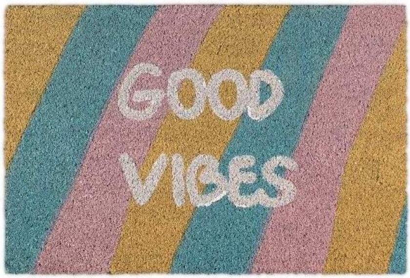 Dørmatte kokosfiber "Good vibes"