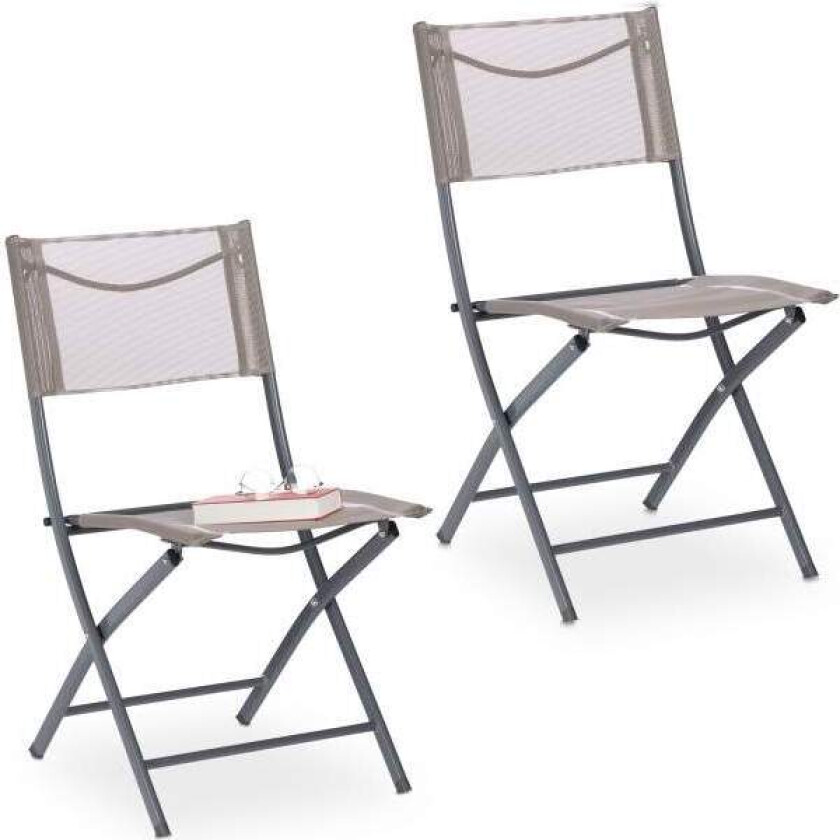 Sammenleggbar hagestol sett med 2 stk