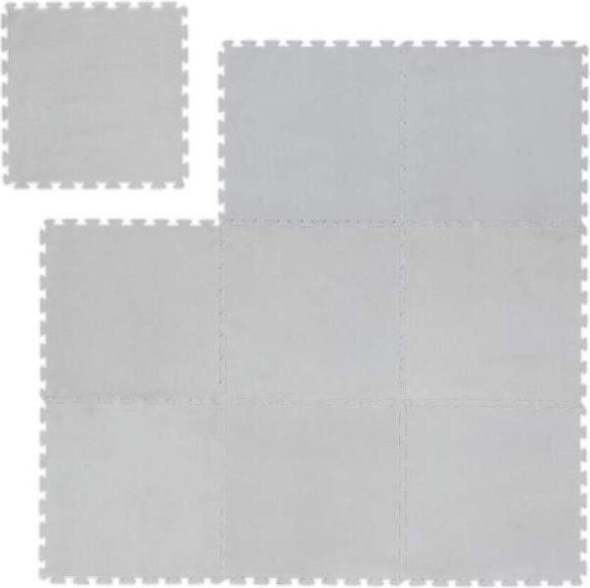 Fluffy puslespillmatte i sett med 9 stk