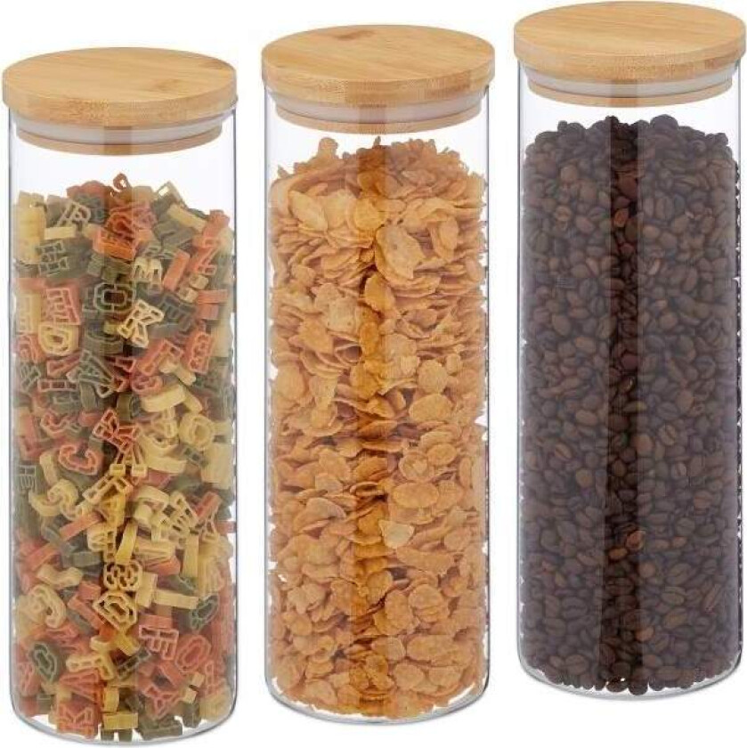 3 stk. oppbevaringsglass 1800 ml