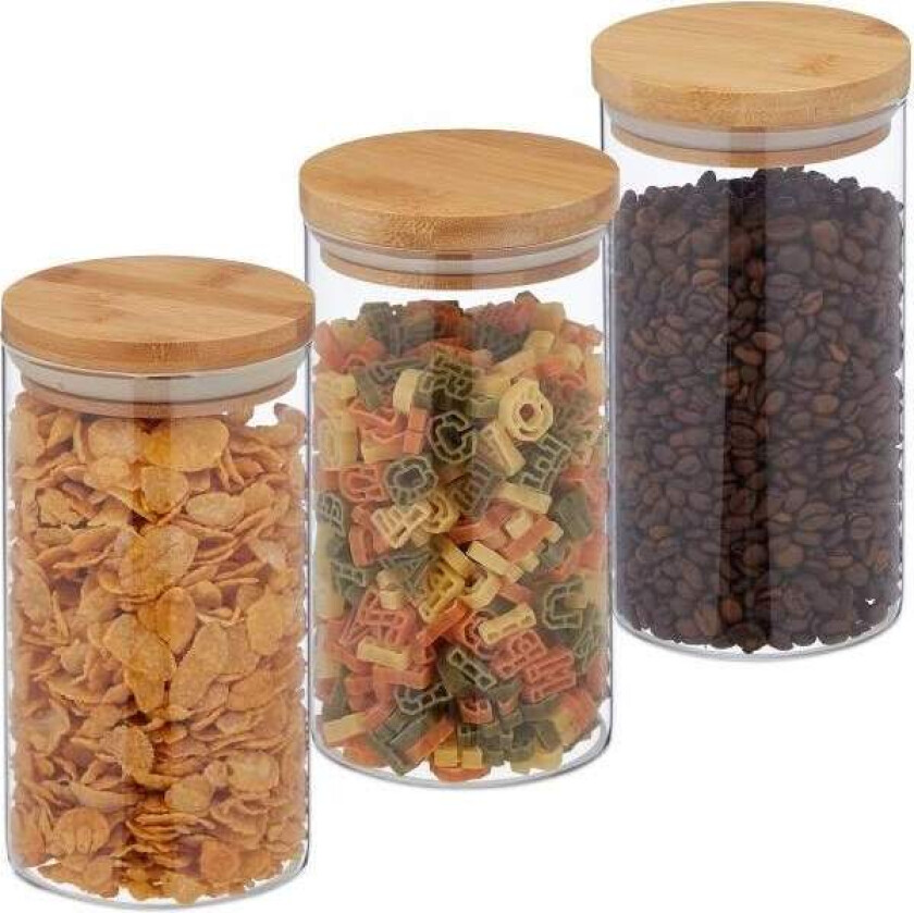 3 stk. Oppbevaringsglass 1000 ml