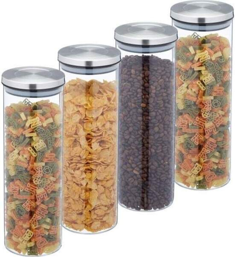 4 stk. Oppbevaringsglass 1600 ml