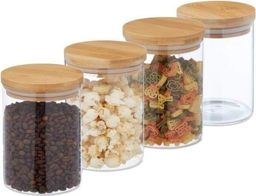 4 stk. Oppbevaringsglass 750 ml