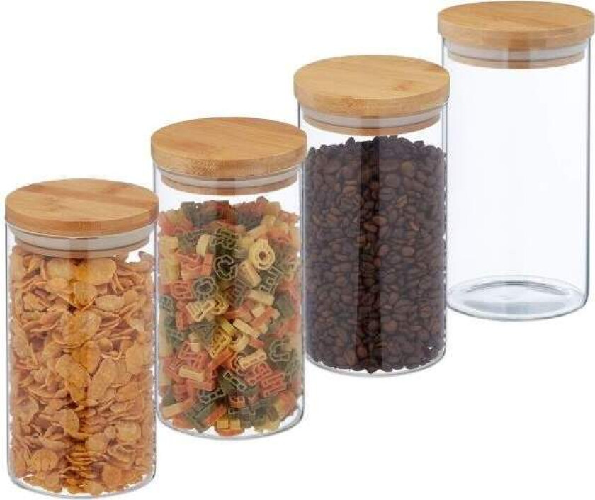 4 stk. Oppbevaringsglass 1000 ml