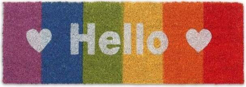 Bilde av Kokos dørmatte "Hello" regnbue