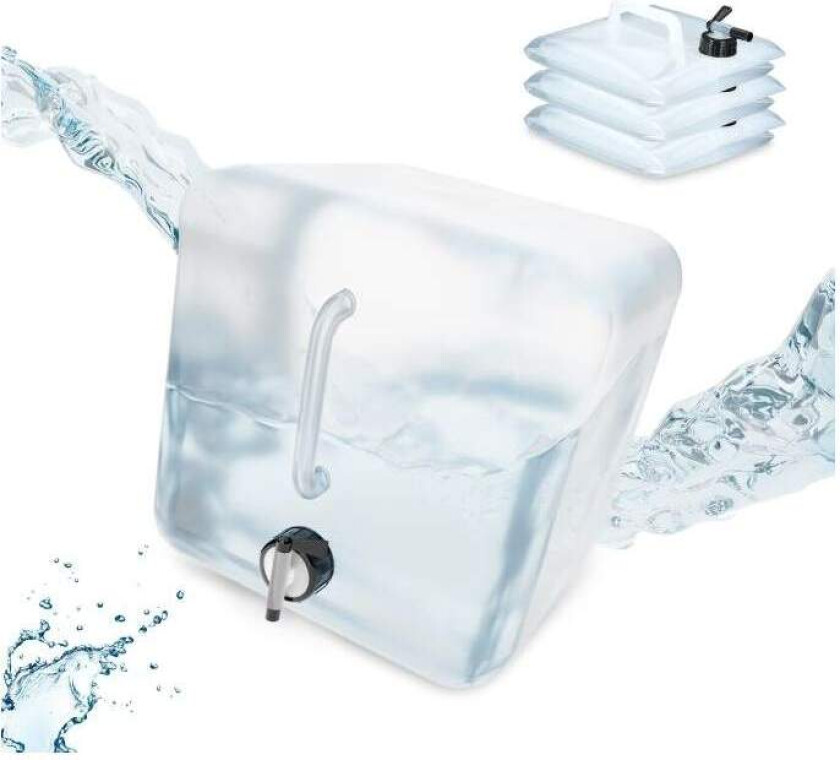 Sammenleggbar vannbeholder med 4 beholdere