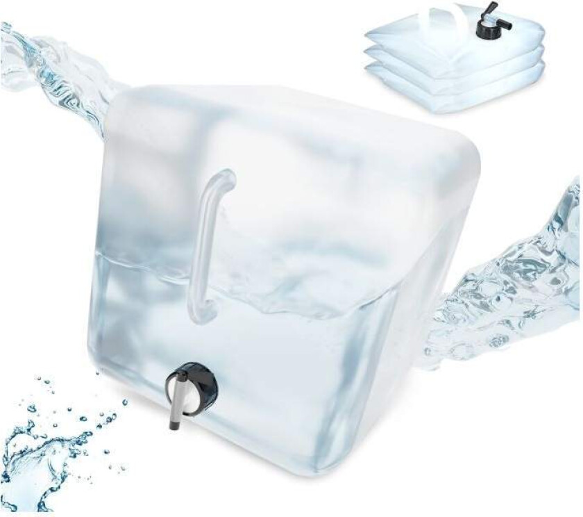 Sammenleggbar vannbeholder med 4 beholdere